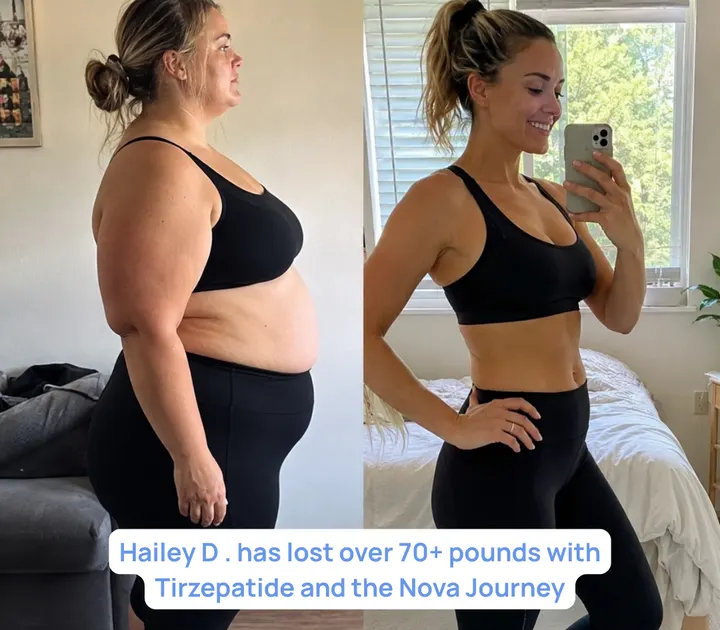 Nova patient Hailey D. before and after